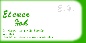 elemer hoh business card